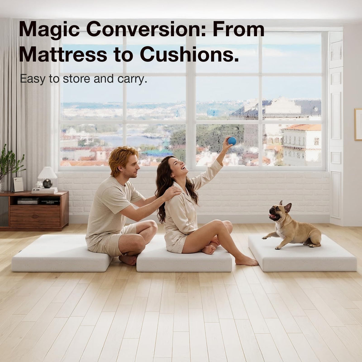 4 Inch Memory Foam Tri-fold Mattress Topper H800