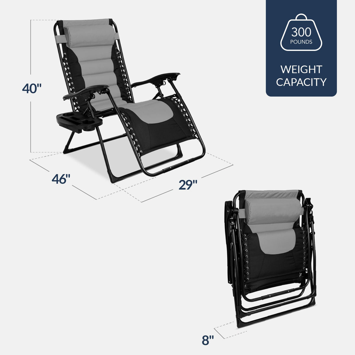 Oversized Padded Zero Gravity Chair Recliner X2755