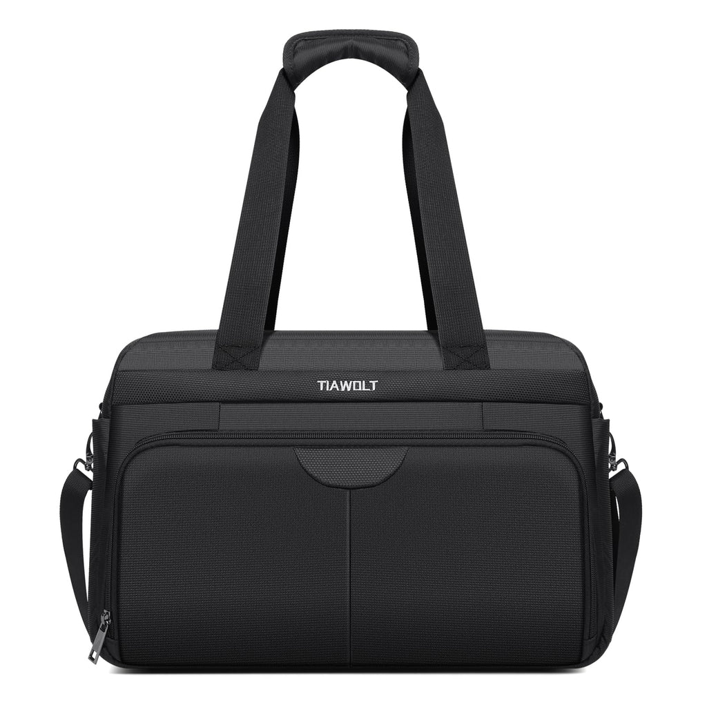 Black Expandable Carry-On Luggage Duffel Bag with Adjustable Strap E85718