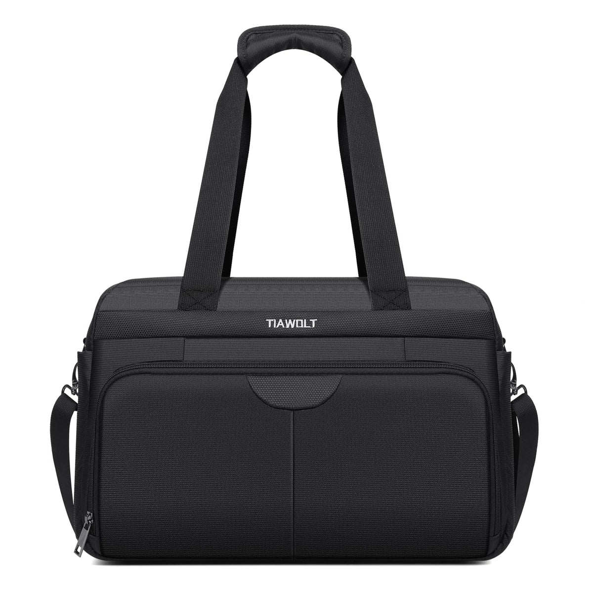 Black Expandable Carry-On Luggage Duffel Bag with Adjustable Strap E85718