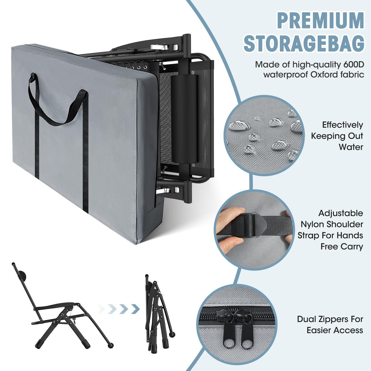 Oversized Zero Gravity Chair with Carry Bag V6520