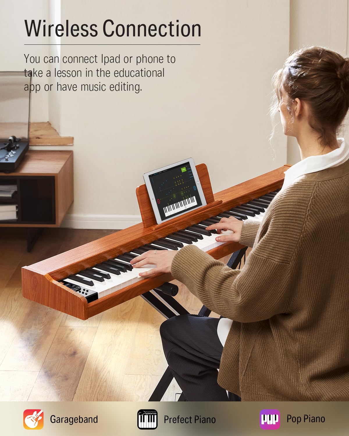 88 Keys Digital Piano with Stand and Sustain Pedal O75344