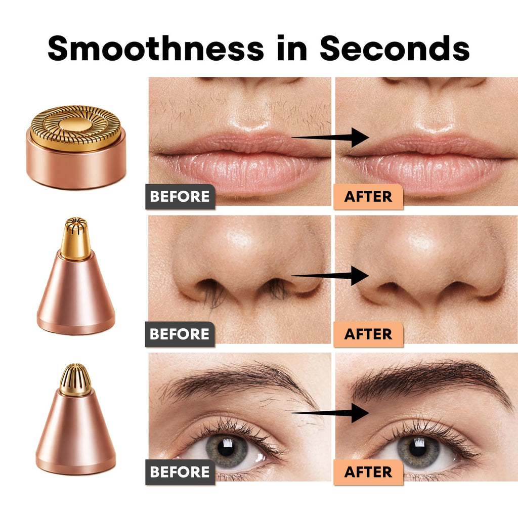 Nose Hair Trimmer 3 in1 Rechargeable Facial Hair Removal & Eyebrow Shaver X7253