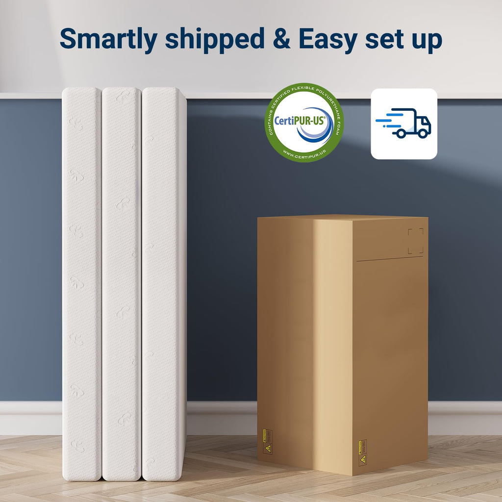 4 Inch Memory Foam Tri-fold Mattress Topper H800