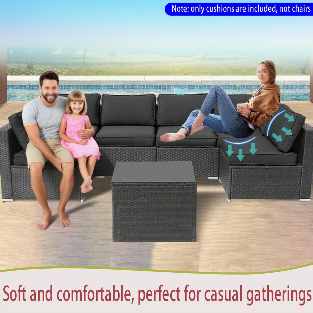 Light Blue 14-Piece Water-Repellent Outdoor Replacement Cushions Set T8098