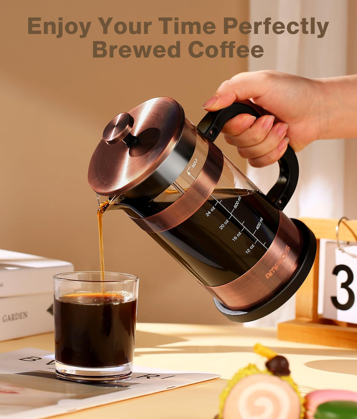 34 Ounce Stainless Steel French Press Coffee Maker X4038