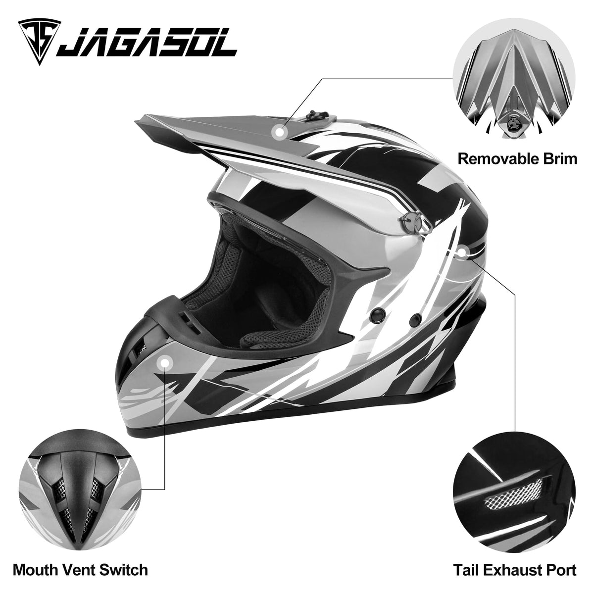 DOT Off Road Full Face Motorcycle Helmet N82686