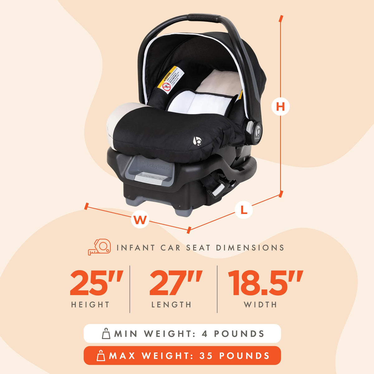Khaki Infant Car Seat with Cover and Harness V849426