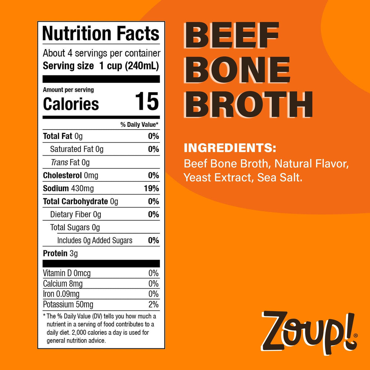 Reduced Sodium Beef Bone Broth 6 Pack 32 oz D2848