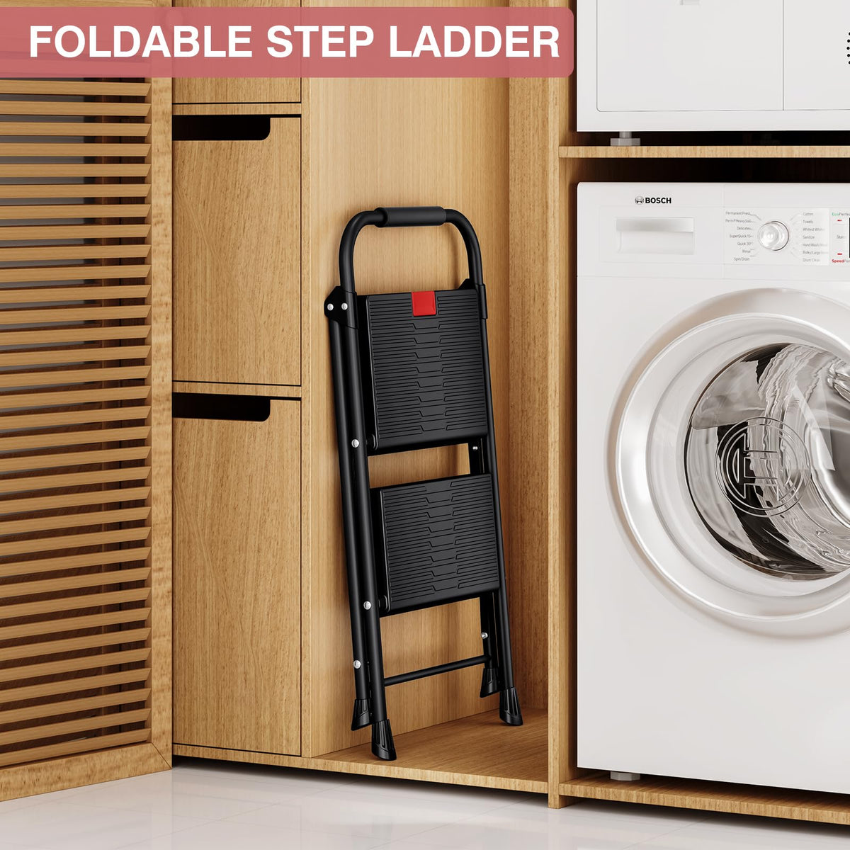 2 Step Steel Step Ladder with Handrail X81633
