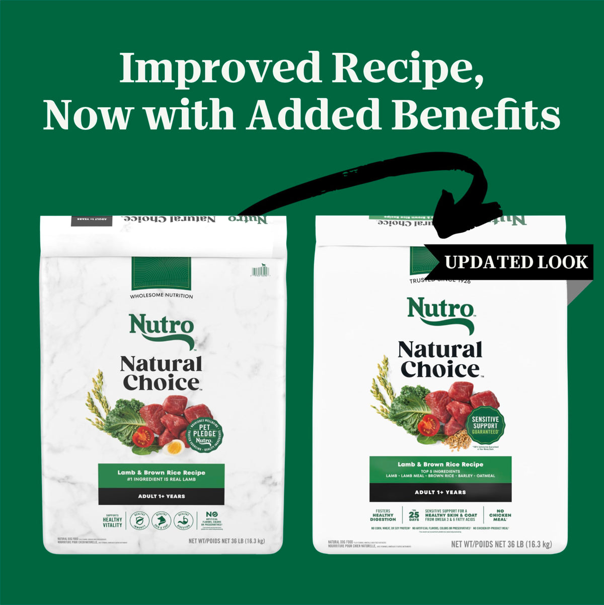 Adult Dry Dog Food, Lamb & Brown Rice Recipe, 36 lb J86241