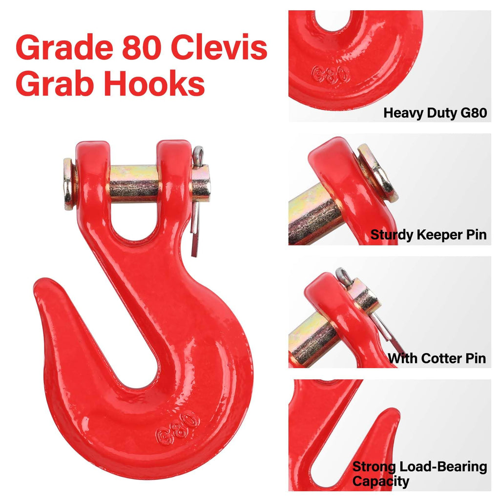 3/8'' Red Powder Coating Grade 80 Clevis Grab Hook H7196