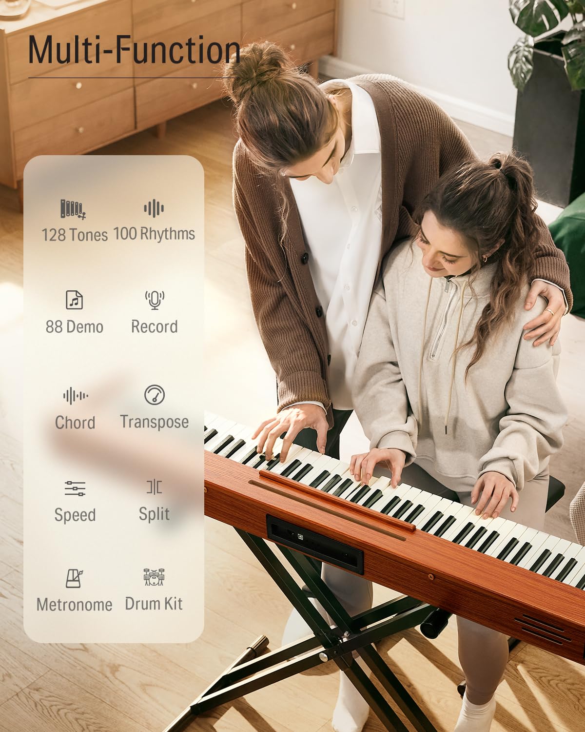 88 Keys Digital Piano with Stand and Sustain Pedal O75344