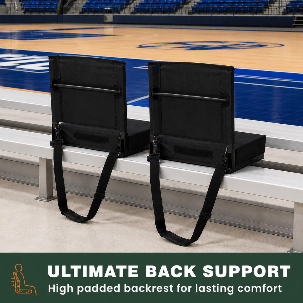 Folding Bleacher Seat with Cushion and Storage Pocket M1293