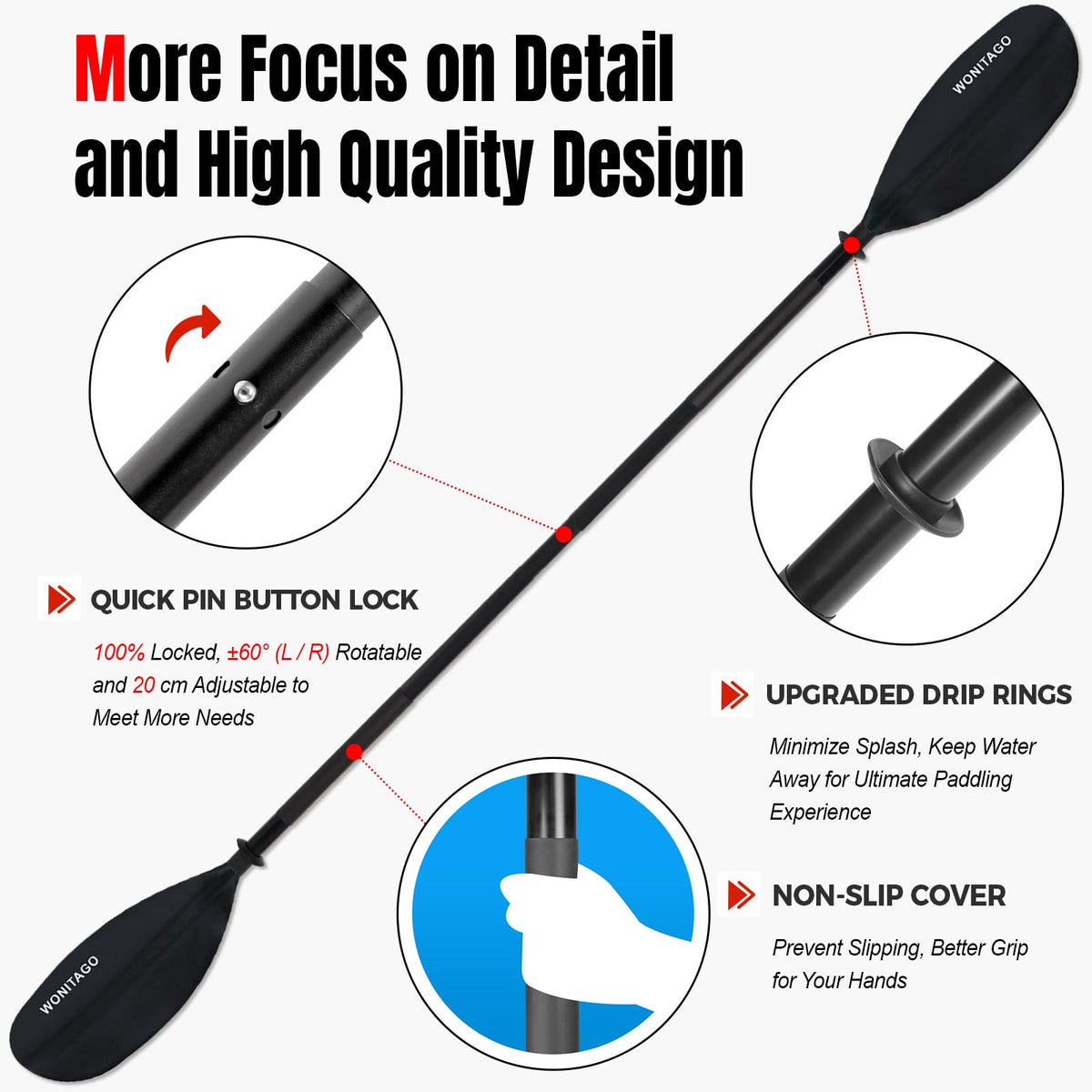 Adjustable Lightweight Kayak Paddle L572