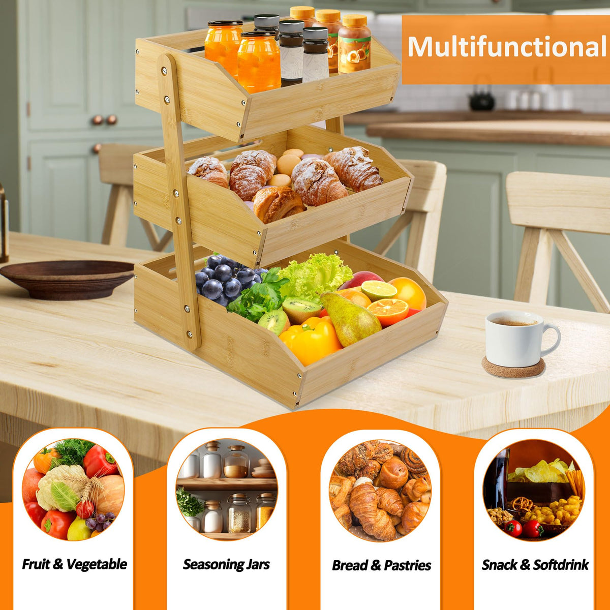 3 Tier Bamboo Fruit Basket V458574