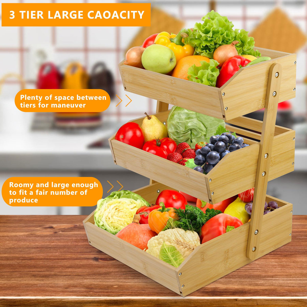 3 Tier Bamboo Fruit Basket V458574