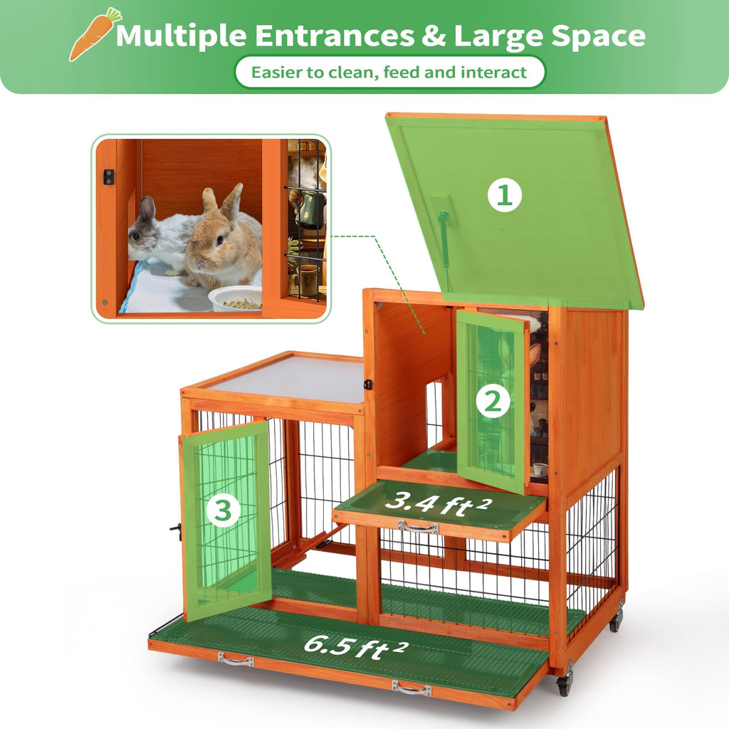 Rabbit Hutch with Wire Floor & Removable Tray E378