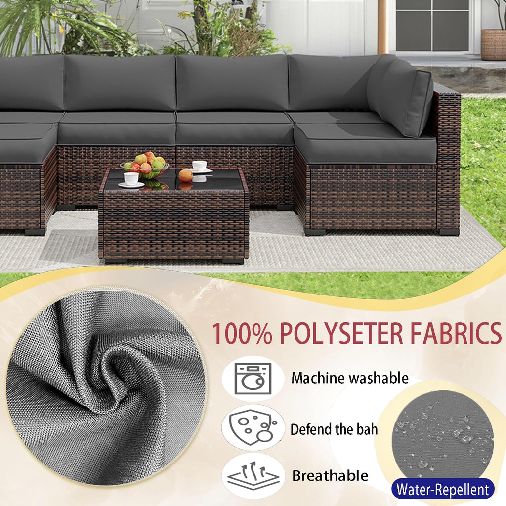 Light Blue 14-Piece Water-Repellent Outdoor Replacement Cushions Set T8098