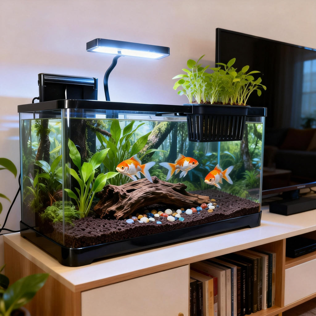 5 Gallon Plastic Aquarium Starter Kit with Filter and LED Light Q83063