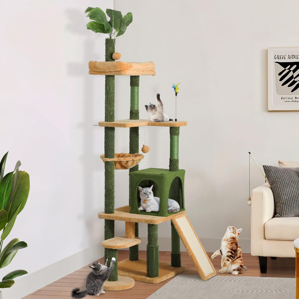 Tall Cat Tree Tower with Leaves G905