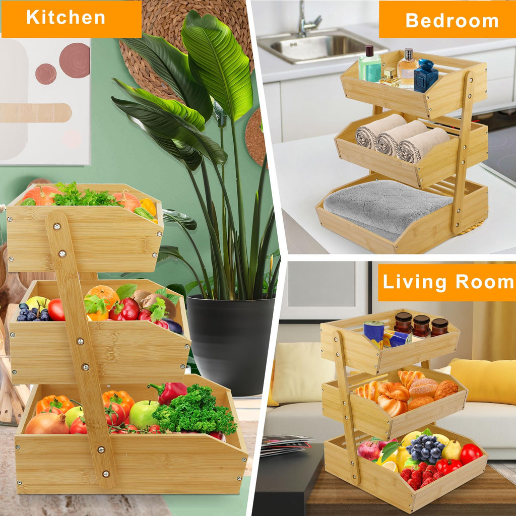 3 Tier Bamboo Fruit Basket V458574