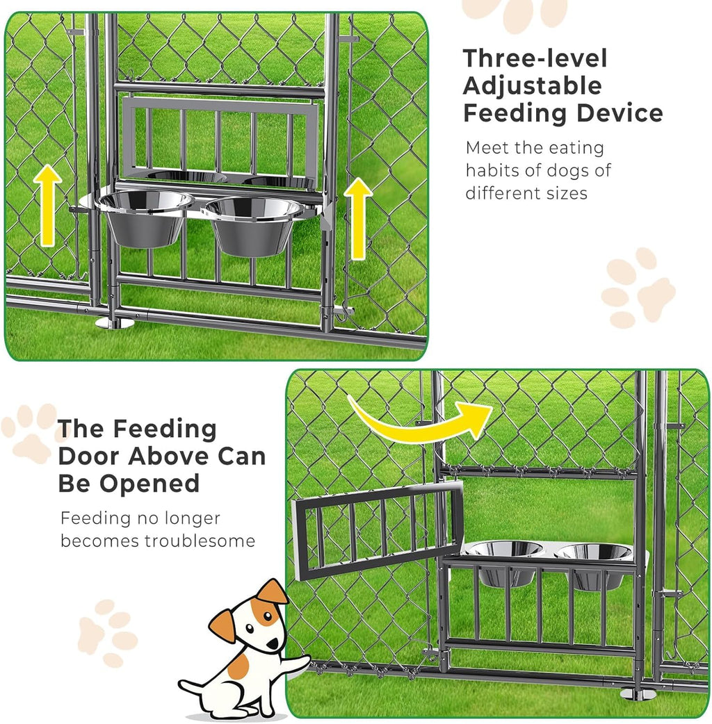 10×20FT Heavy Duty Chain Link Dog Kennel with Roof P832