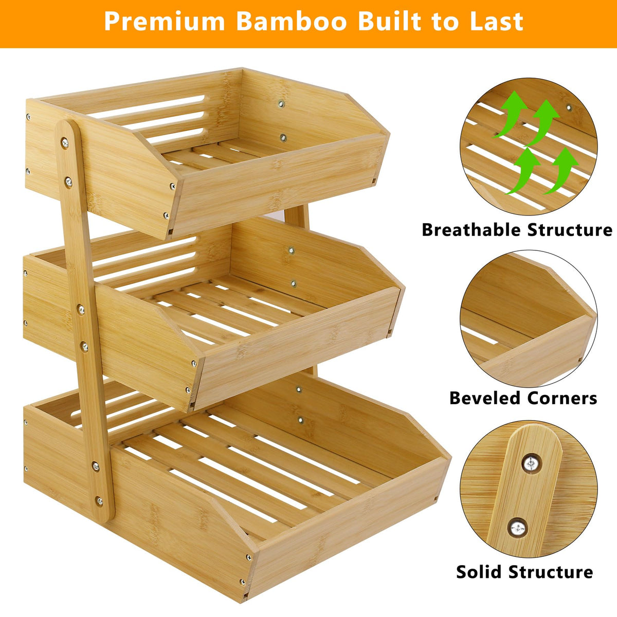 3 Tier Bamboo Fruit Basket V458574