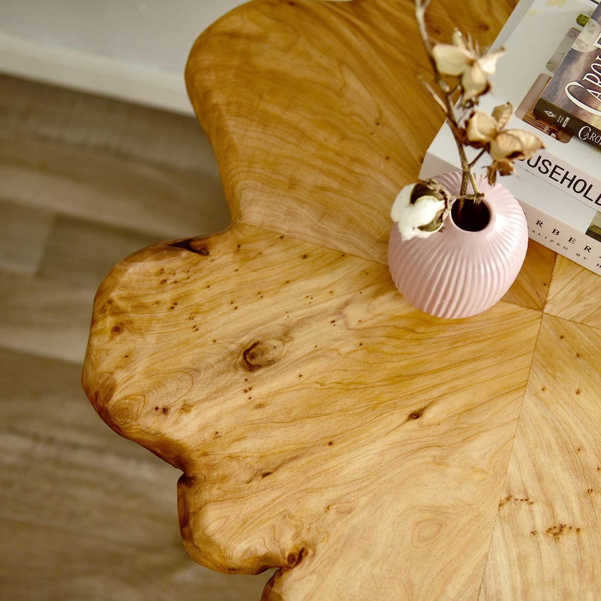 Flower-Shaped Live Edge Cedar Coffee Table R550