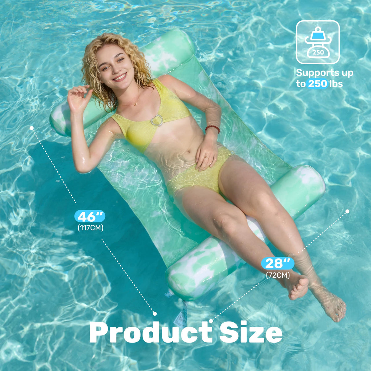 3 Pack 4-in-1 Inflatable Pool Floats Water Hammock Lounges W869
