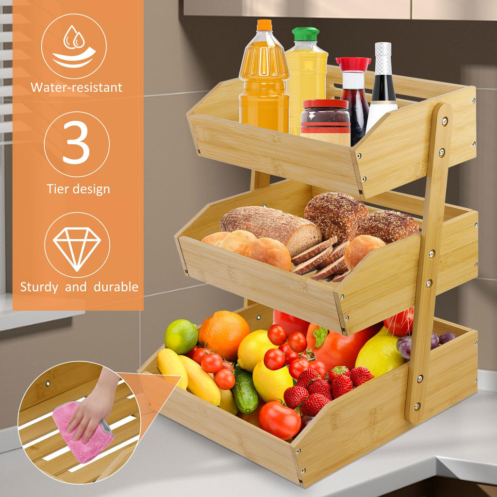 3 Tier Bamboo Fruit Basket V458574