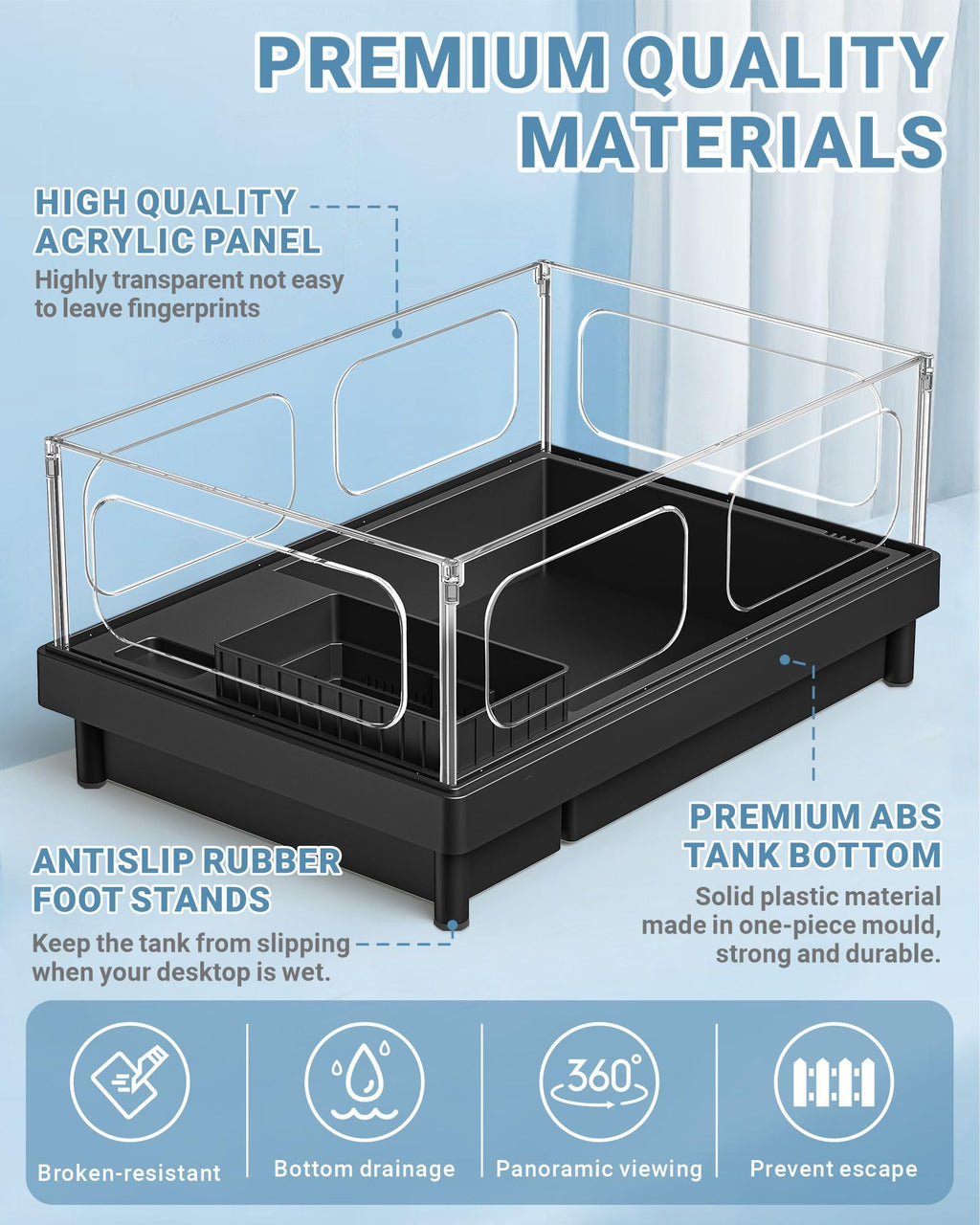 Small Turtle Tank Kit with Adjustable Lamp and Filter H20945