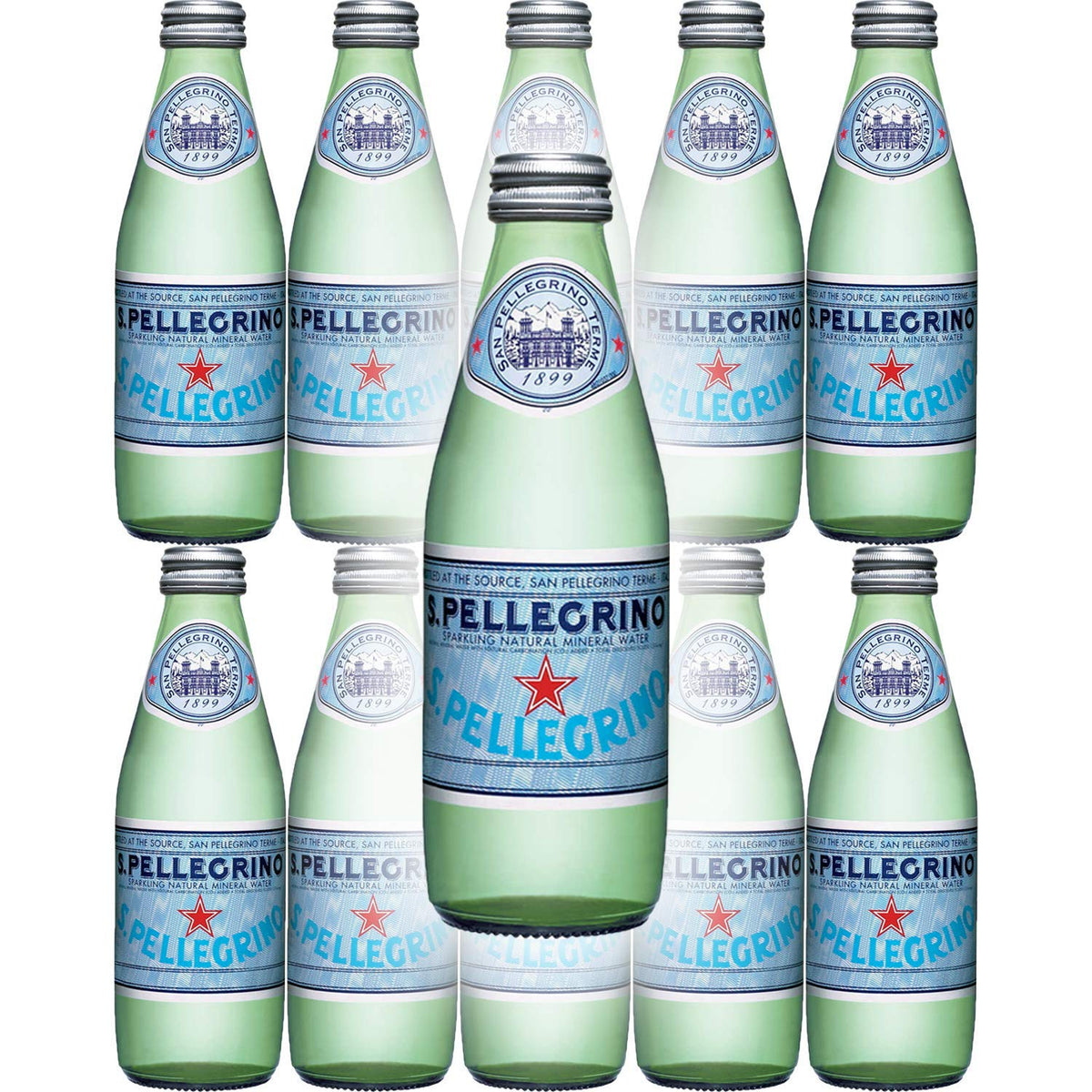 Sparkling Natural Mineral Water 8.45oz Glass Bottle Pack of 10 R70634