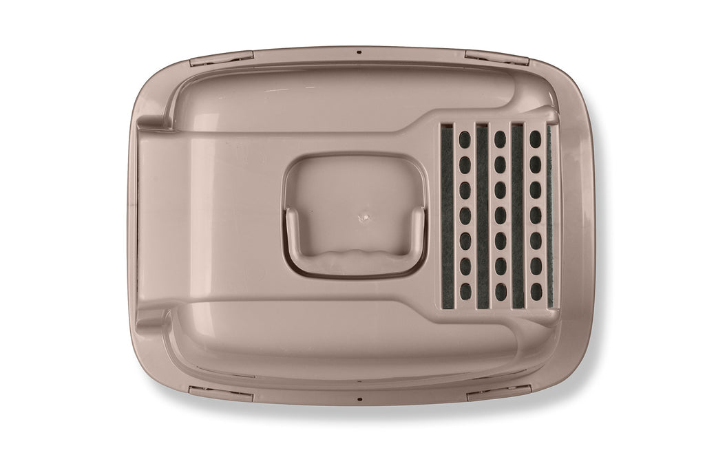 Large Enclosed Sifting Cat Pan with Odor Door, Hooded, Beige P99170