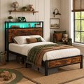Twin Metal Bed Frame with Storage Headboard S930