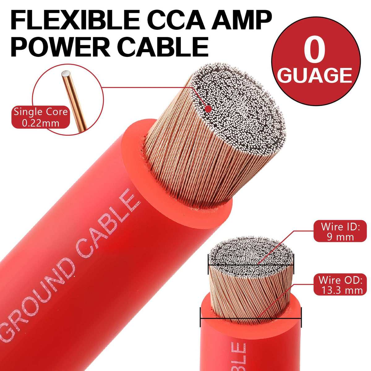 0 Gauge CCA Amplifier Wiring Kit K3077