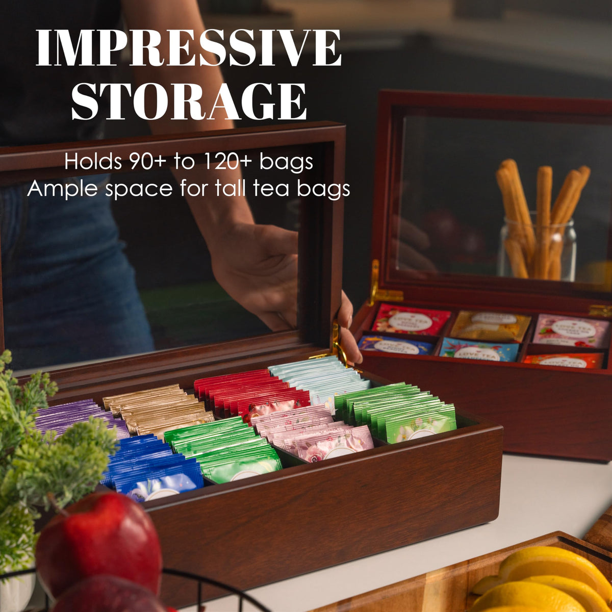 Wooden Tea Bag Organizer X602