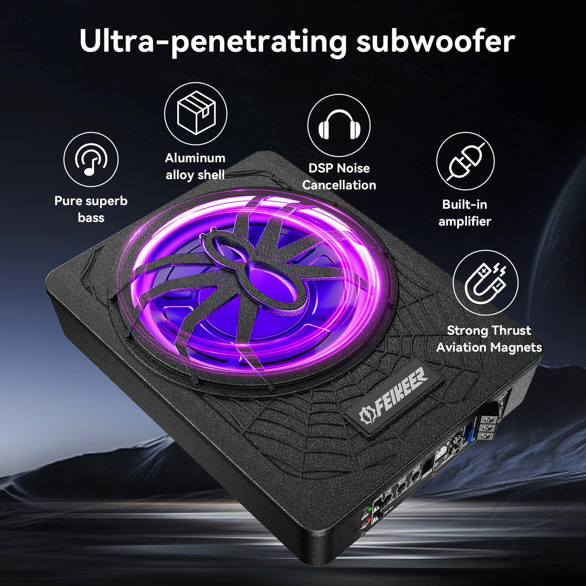 10" 1200W UnderSeat Subwoofer and Amp Package T14028