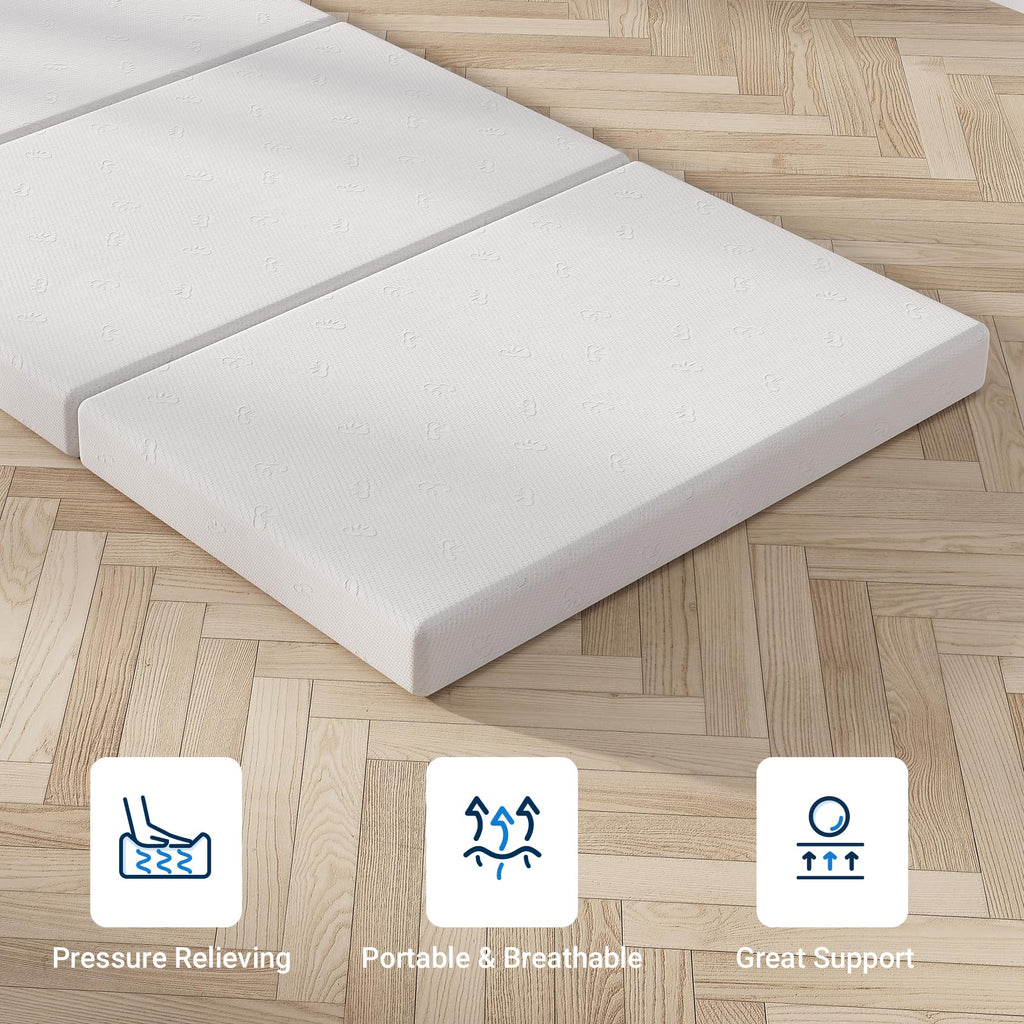 4 Inch Memory Foam Tri-fold Mattress Topper H800