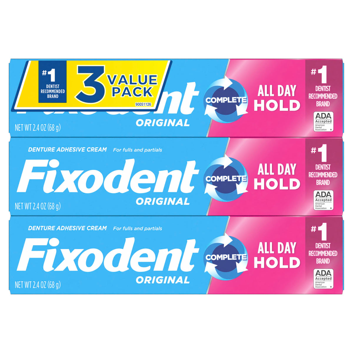 Denture Adhesive Cream 2.4 oz 3-Pack O976