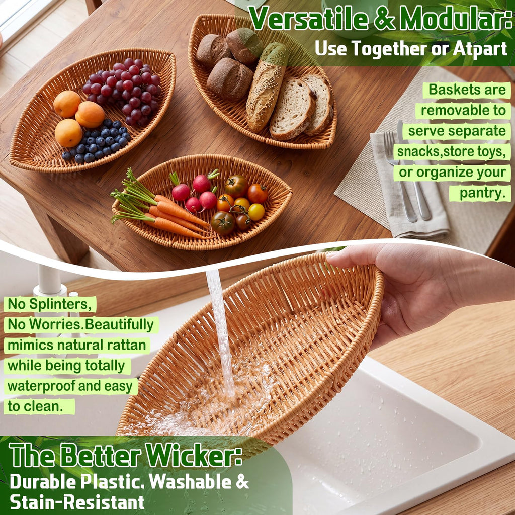 3 Tier Rattan Fruit Basket G808