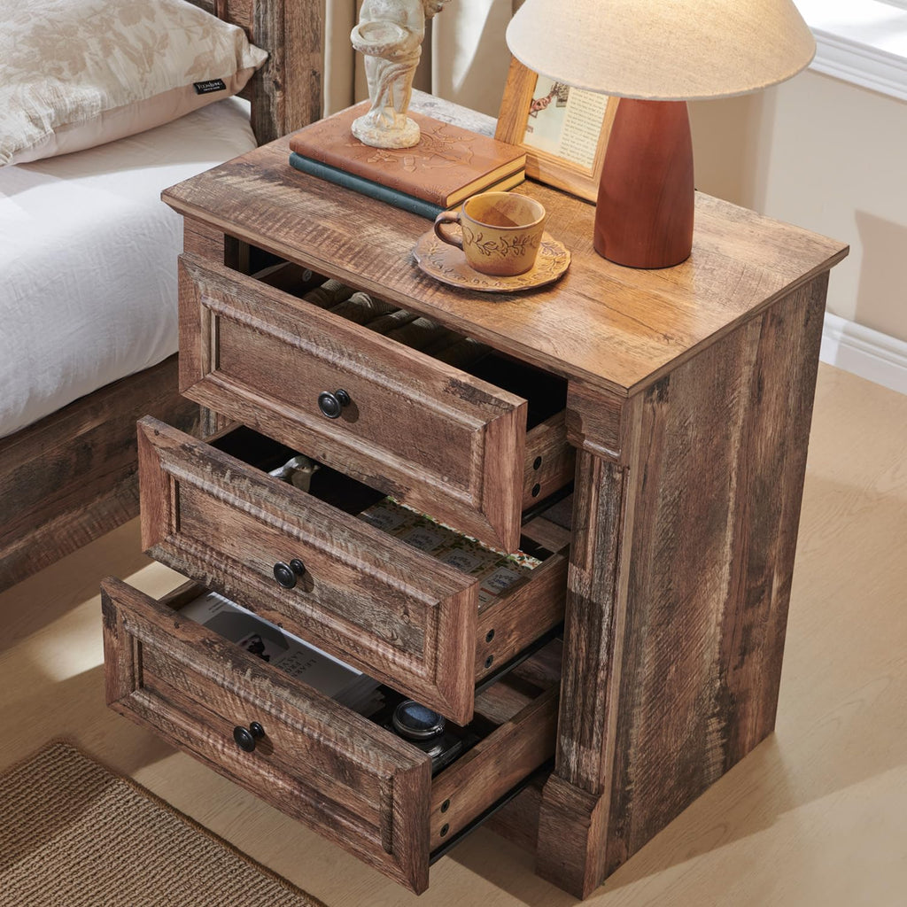 26" Tall 3 Drawer Light Brown Nightstand G353
