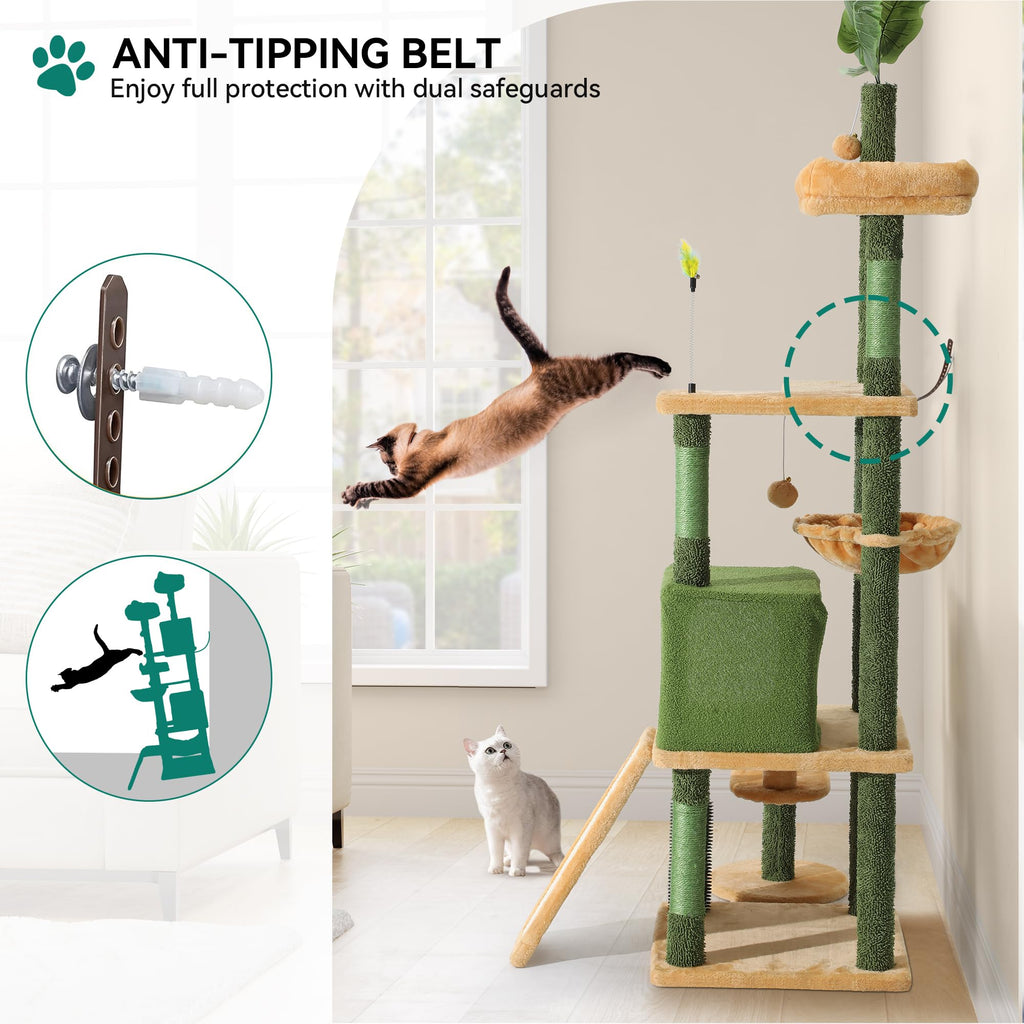 Tall Cat Tree Tower with Leaves G905