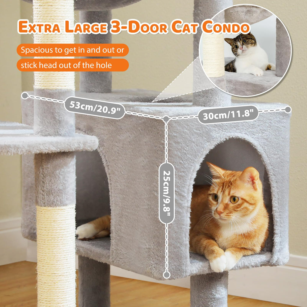 72" Cat Tree with Hammock & Condos Q758368