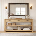Oak Console Table with Storage Drawers Y487741