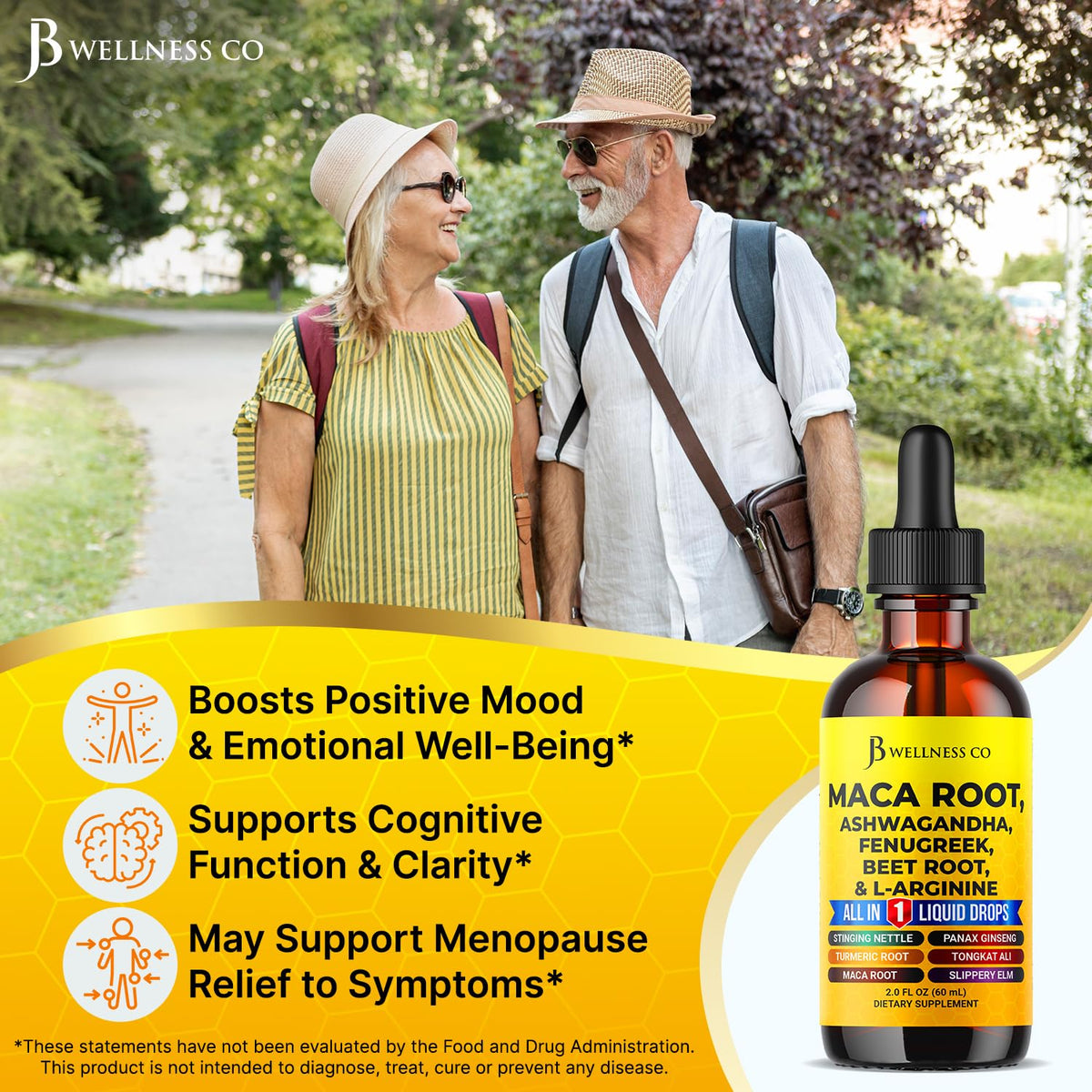 Organic Maca Root Liquid Drops with Ashwagandha 2oz V785