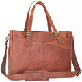 17-inch Large Brown Genuine Leather Laptop Bag X779