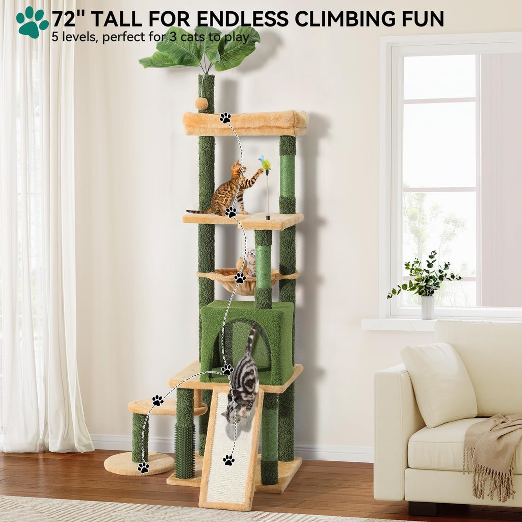Tall Cat Tree Tower with Leaves G905