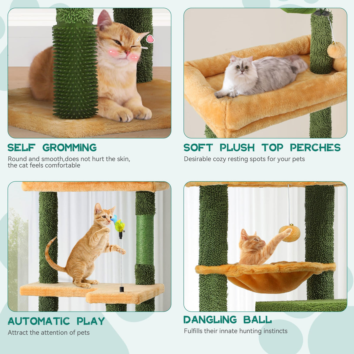 Tall Cat Tree Tower with Leaves G905