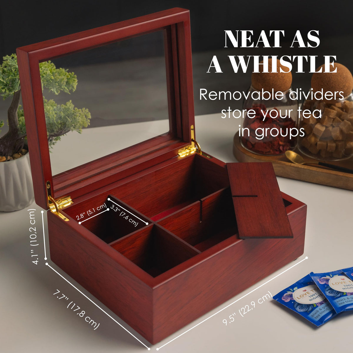 Wooden Tea Bag Organizer X602